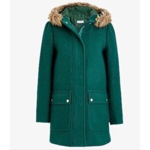 J.Crew Mercantile Vail Wool Blend Parka in Academic Green, size 0